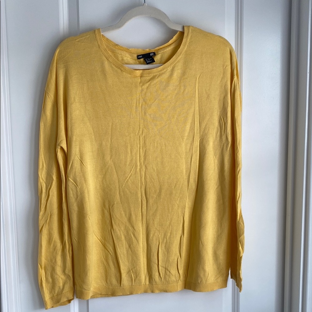 H&M Yellow Long Sleeve Tee Soft Cotton Blend